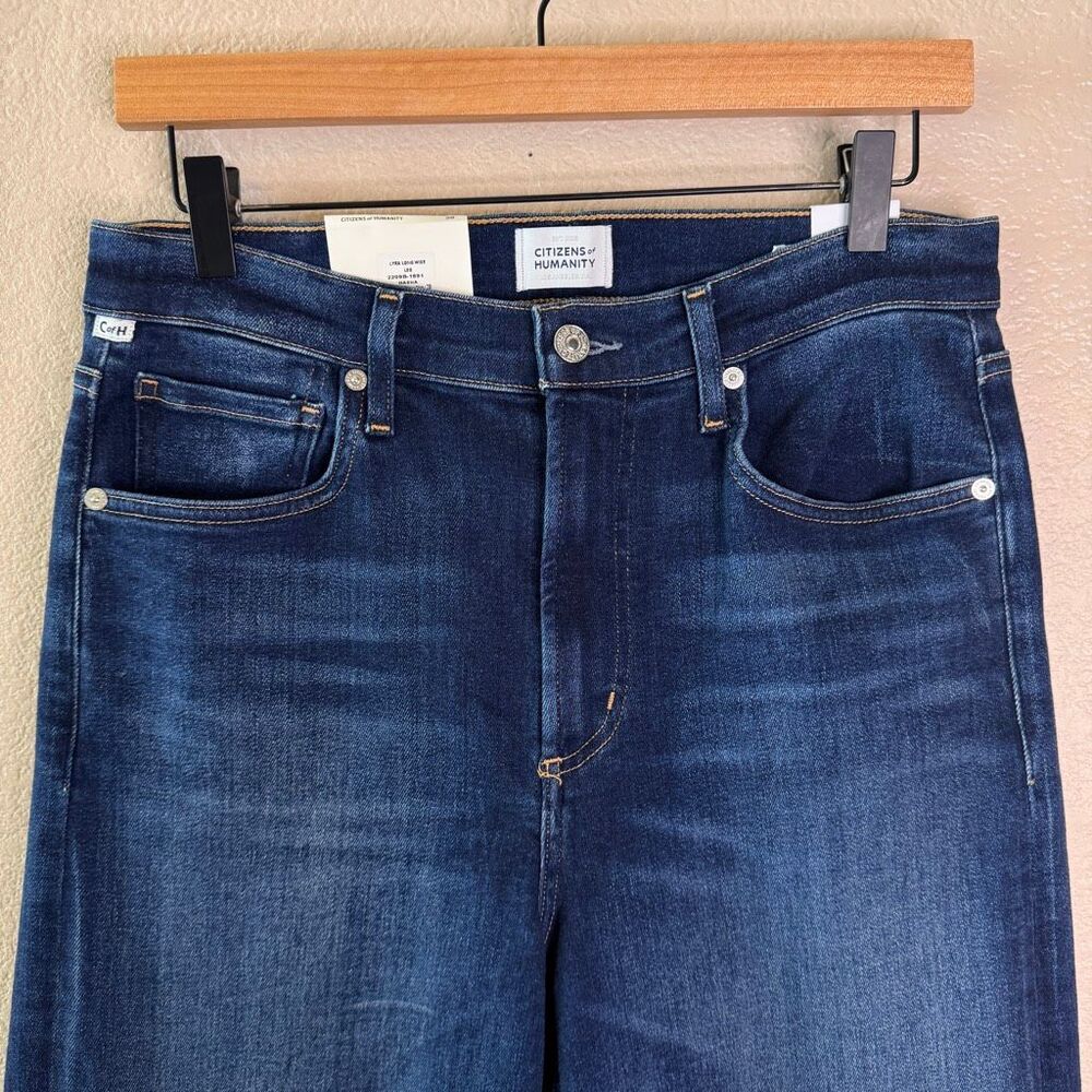 NEW Citizens of Humanity Lyra Long Wide Jeans Womens 28 Masha Blue Denim Stretch - Picture 2 of 16